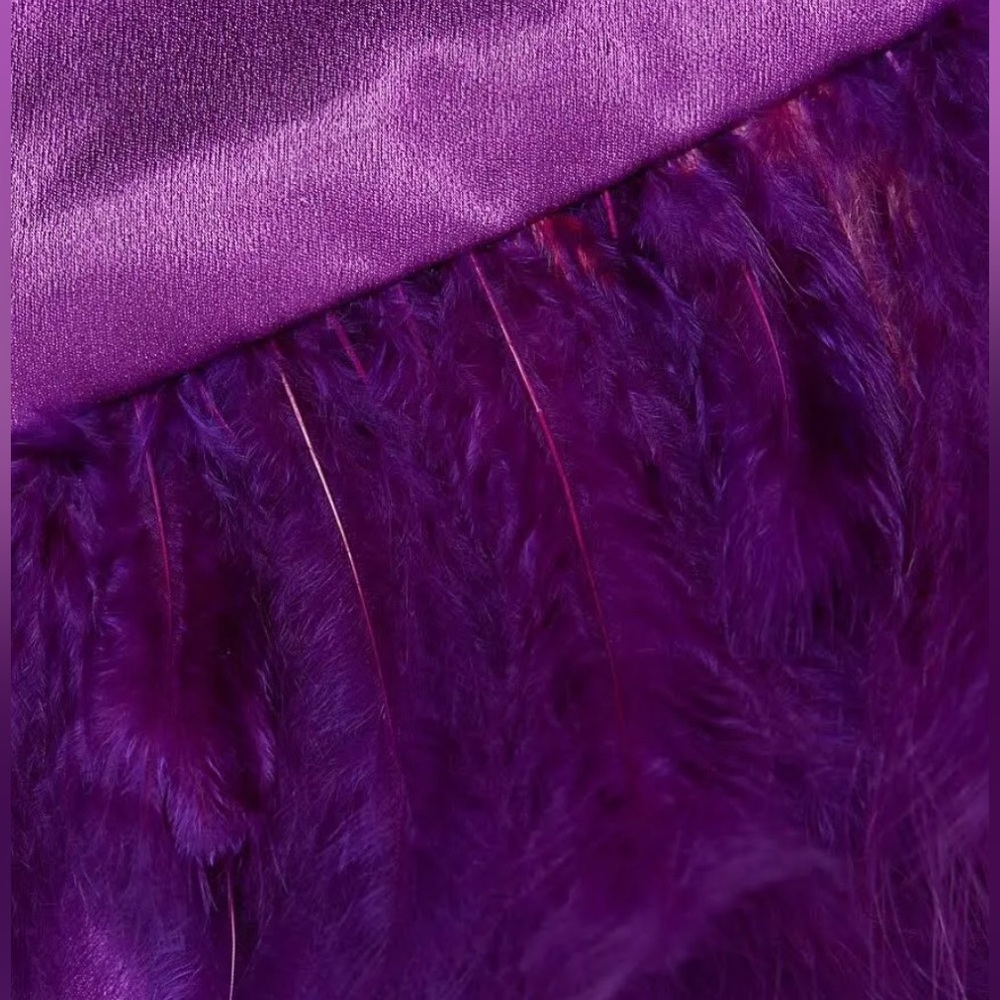Bronx And Banco Feather Cuffed Purple Blazer Dress - Picture 9 of 16